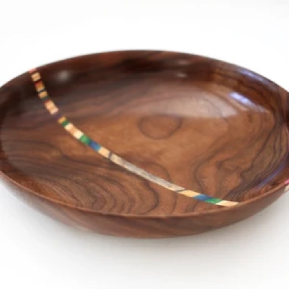Recycled skateboard and walnut bowl 8”